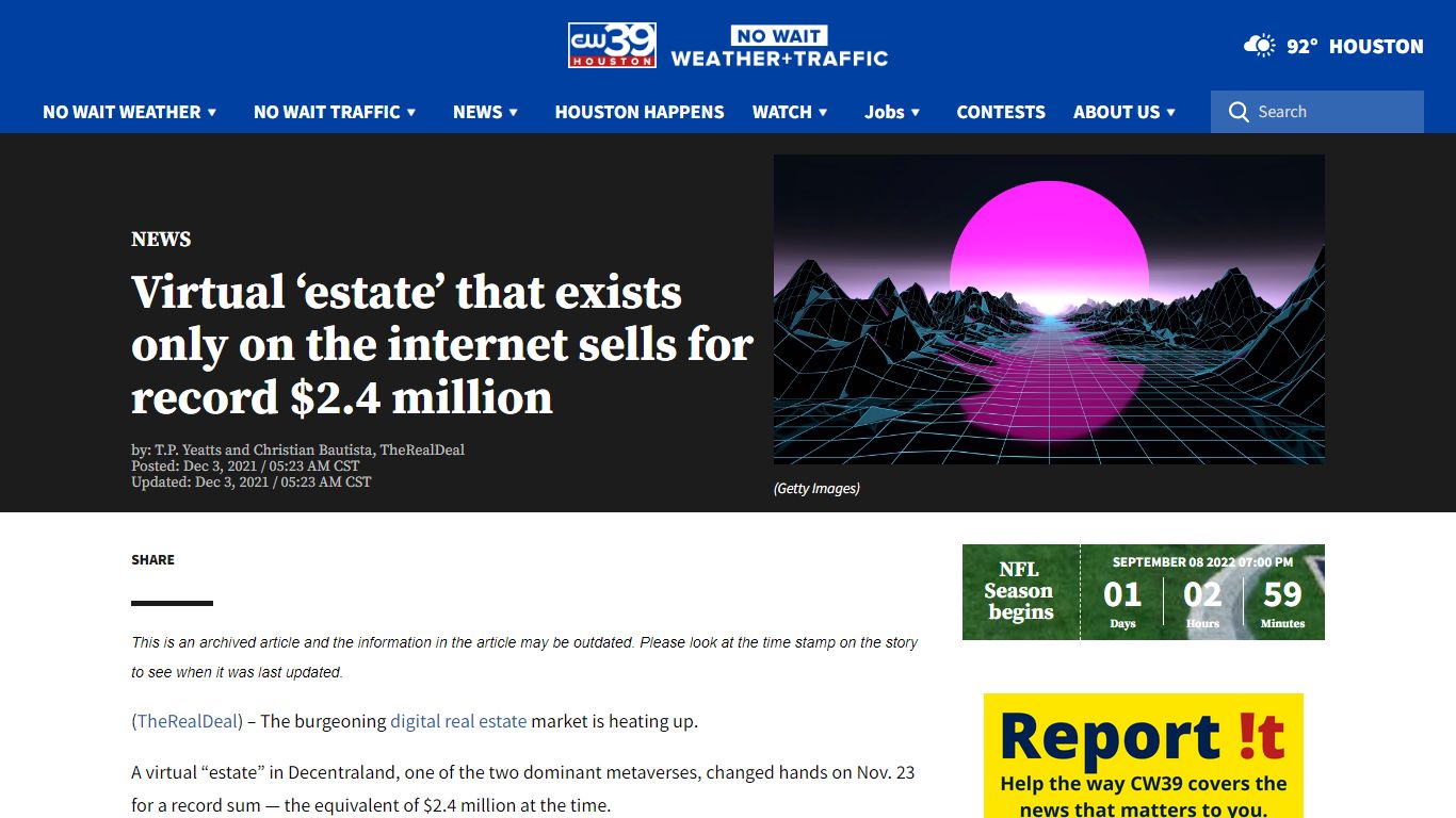 Virtual ‘estate’ that exists only on the internet sells for record $2.4 ...