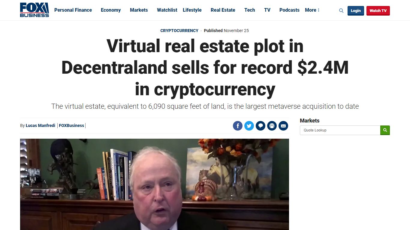 Virtual real estate plot in Decentraland sells for record $2.4M in ...